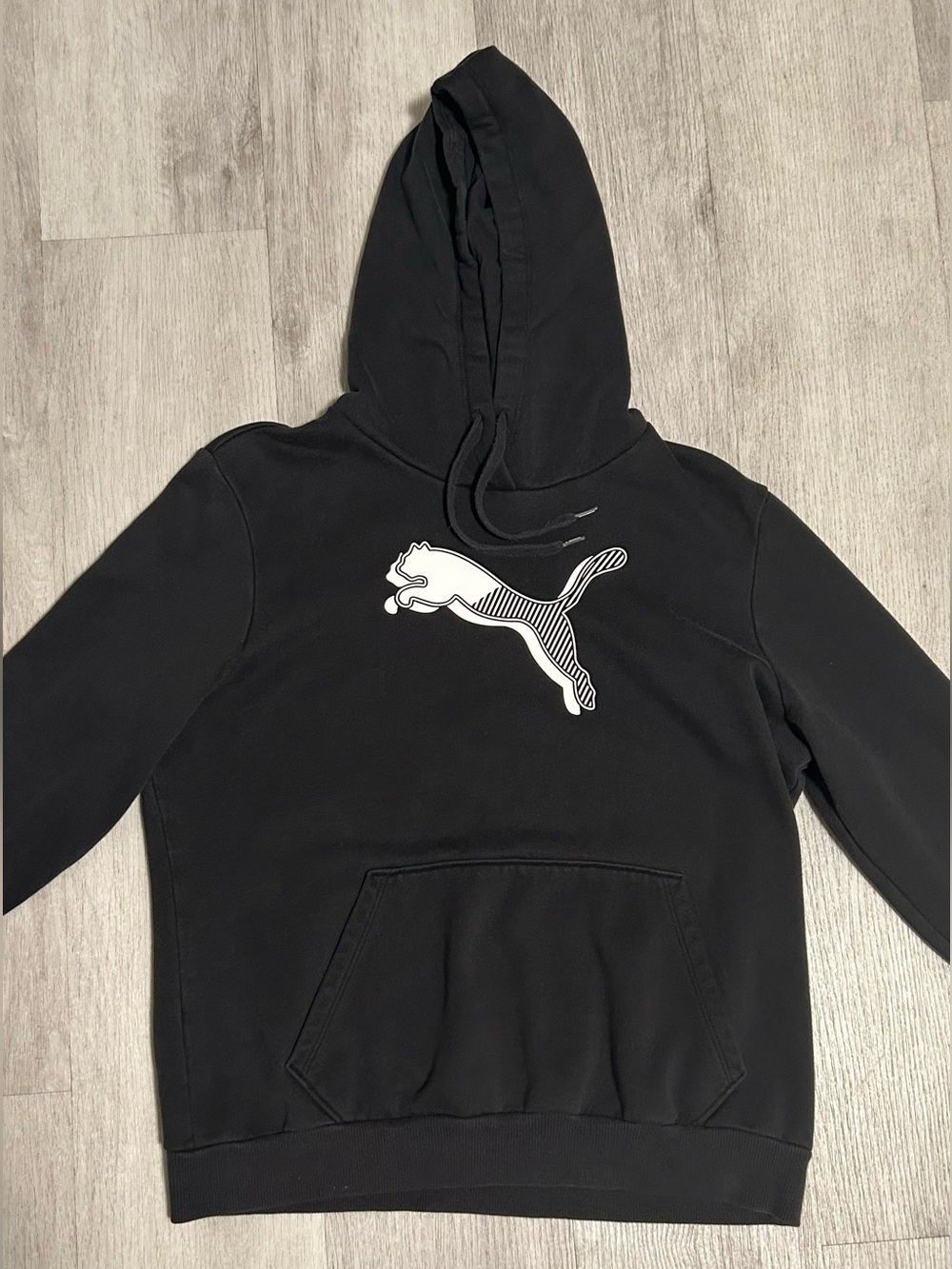 Black Puma Hoodie with White Puma Graphic